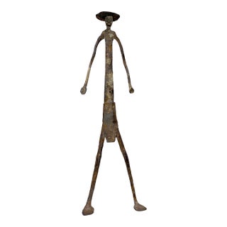 Tall Antique Handmade Wrought Iron West African Bambara Mali Sculpture Statue For Sale