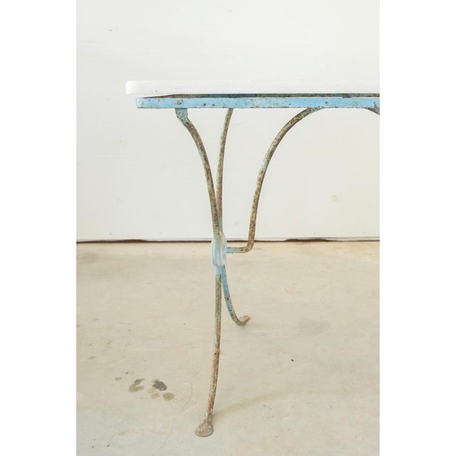 Pair of 19th Century Painted Iron Tables With Stone Top For Sale - Image 4 of 8