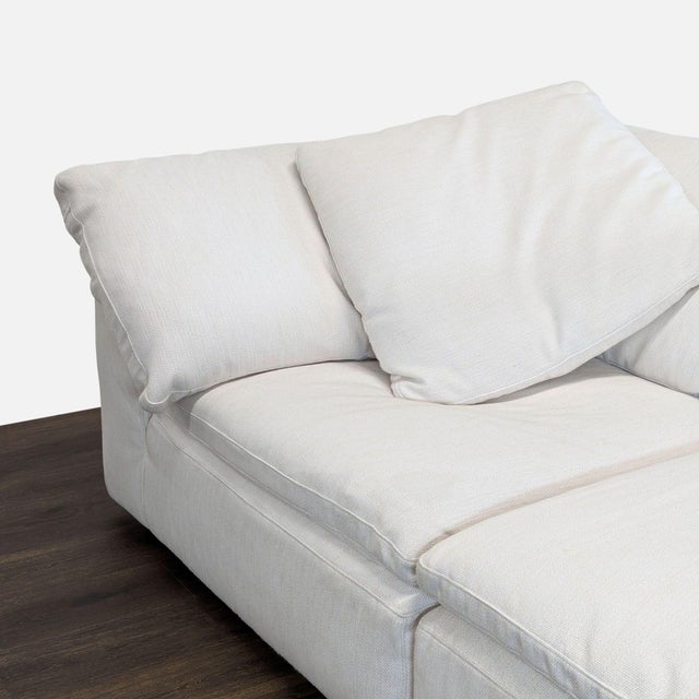 Textile Restoration Hardware Cloud 3-Seat Modern White Sofa For Sale - Image 7 of 9