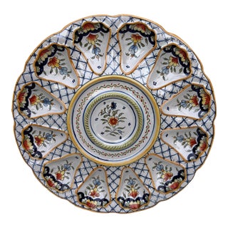 French Faience Server Platter Oyster Desvres Circa 1900 For Sale