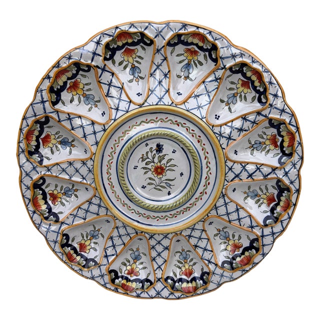 French Faience Server Platter Oyster Desvres Circa 1900 For Sale