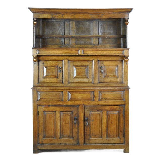 Antique Tridarn Cabinet in Oak, 1710 For Sale