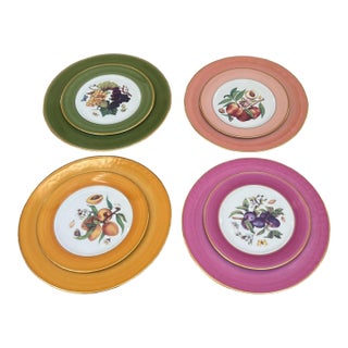 Email De Limoges Plates, Set of 4 Dinner Plates and Dessert Plates For Sale