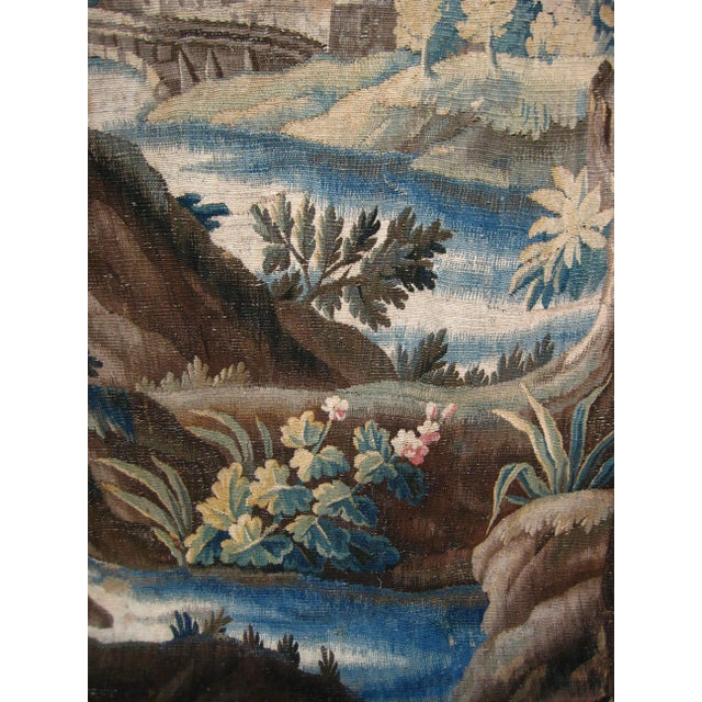 Aubusson Verdure Tapestry Waterfall With an Heron and Bridge Jean-Batiste Pillement Circa 1750 For Sale - Image 4 of 18