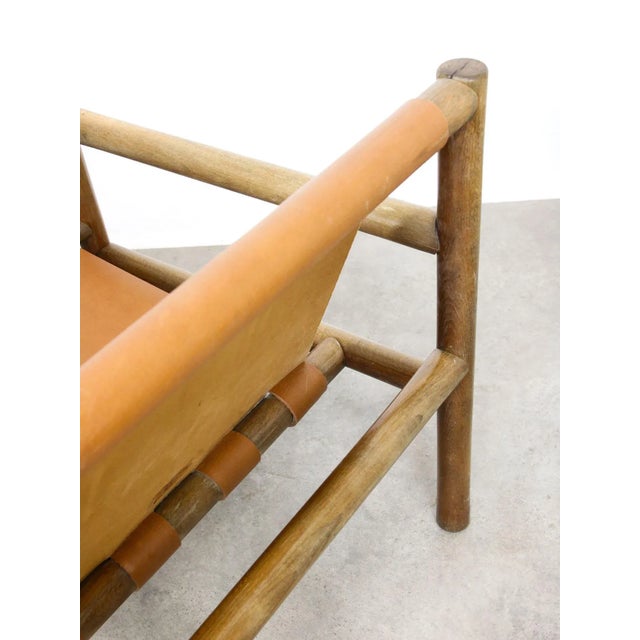 Mid-Century Modern Scandinavian Armchair in Wood and Brown Leatherette, 1960s For Sale - Image 18 of 18