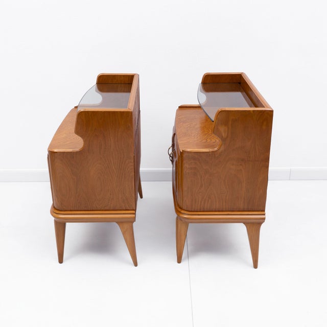 Mid-Century Modern Nightstands in Ashwood, Italy, 1950s, Set of 2 For Sale - Image 4 of 10