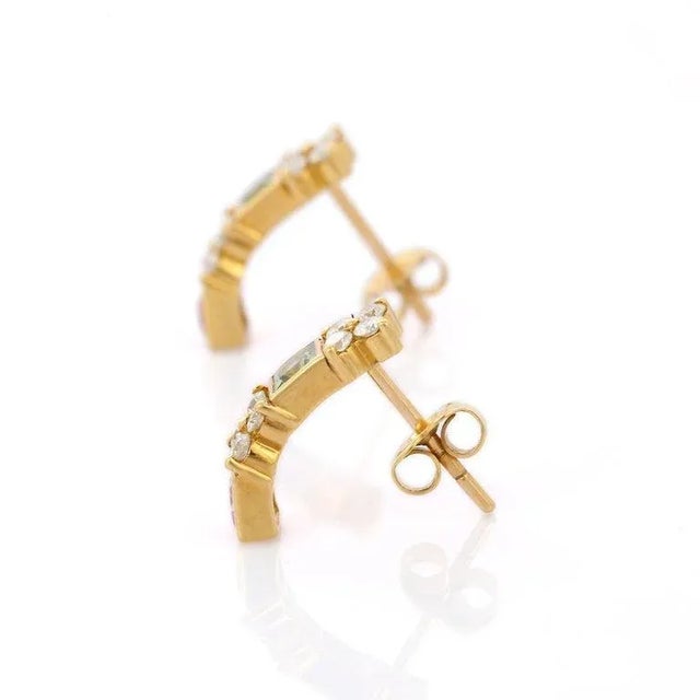 Art Deco VRJewels 18k Gold Vintage Style 1.5ct Pink & Green Sapphire Diamond Earrings- A Pair For Sale - Image 3 of 8
