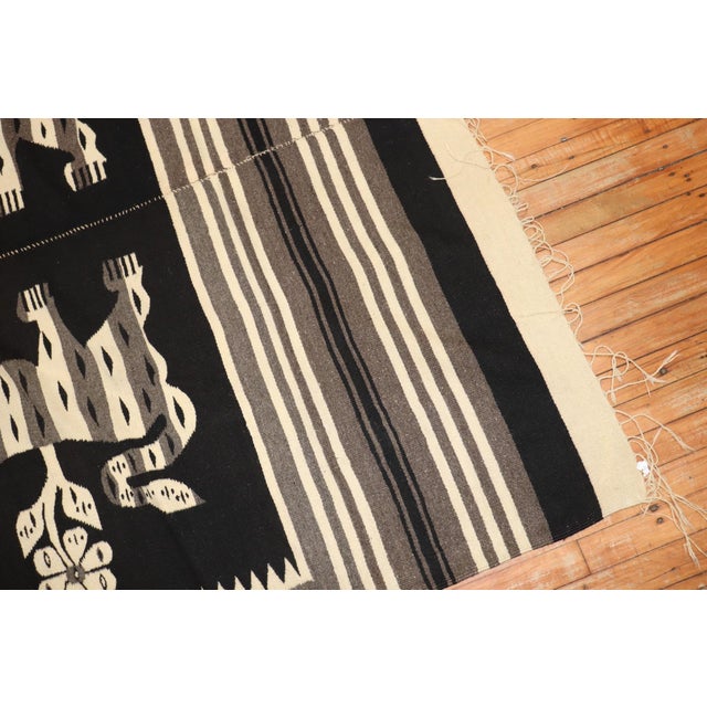 Late 20th Century Mexican Mountain Lion Textile Rug - 5'6" x 6'3" For Sale In New York - Image 6 of 7