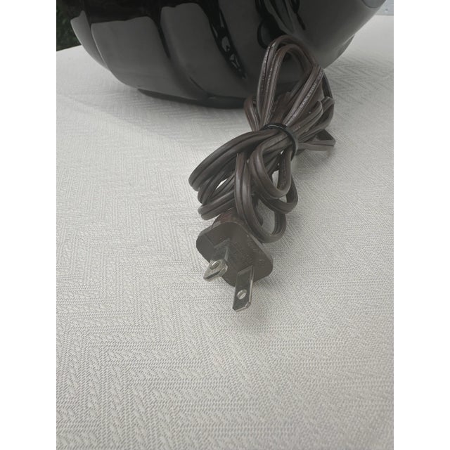 Art Deco Black Ceramic Large Table Lamp For Sale - Image 10 of 12