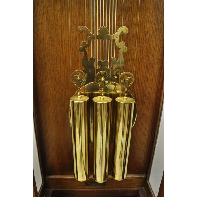 Vintage "The Walden Ridge" Ridgeway Standing Oak Tall Case Grandfather Clock For Sale In Philadelphia - Image 6 of 12
