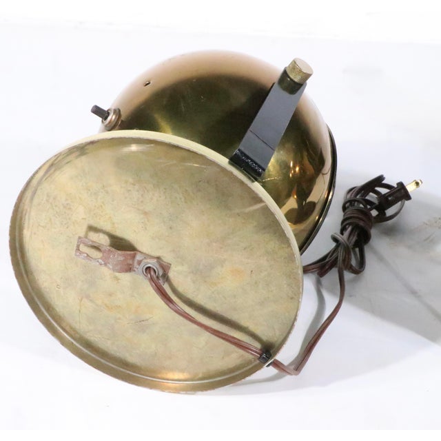 Mid-Century Modern Mid 20th Century Mid Century Brass Ball Pin Up Sconces Wall Light Spotlight Light Table Lamps - Pair For Sale - Image 3 of 14