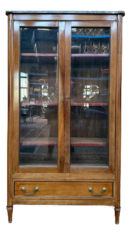 Louis XVI Style Mahogany Display Bookcase
