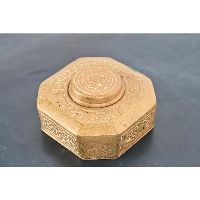 Tiffany Studios New York Zodiac Bronze Doré Inkwell For Sale - Image 13 of 13