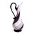 Murano Vintage Pink White Black Ribbon Pattern Italian Art Glass Mid-Century Decorative Pitcher Vase For Sale