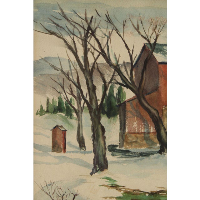 Deane Uptegrove Watercolor Painting, 'Early Spring in Sussex' For Sale - Image 10 of 12