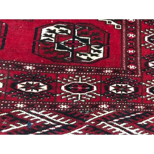 Vintage Afghan Turkmen Rug For Sale - Image 4 of 11
