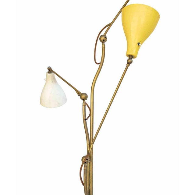 Yellow Vintage Triennale Floor Lamp by Angelo Lelii for Arredoluce, 1949 For Sale - Image 8 of 11