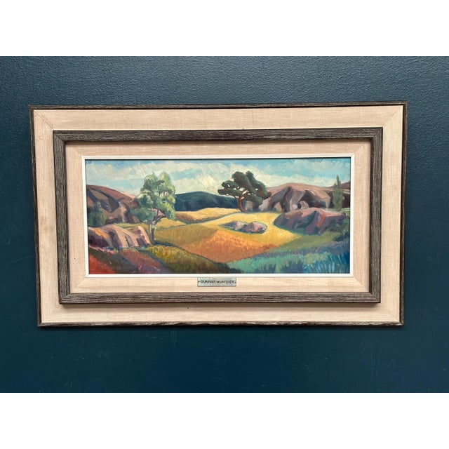 Gunnar Munther, Landscape, 1950s, Oil on Panel, Framed For Sale - Image 15 of 18