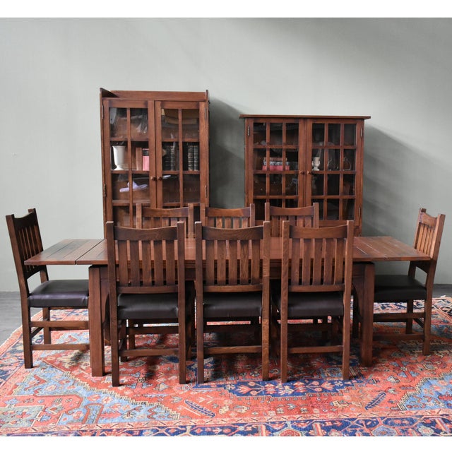 Wood Mission Stow Leaf Table With #240 Chair Dining Set - Dark Oak For Sale - Image 7 of 11