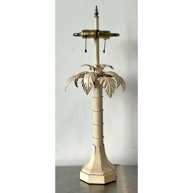 Off-white Vintage Punch Cut Metal Palm Lamp For Sale - Image 8 of 12