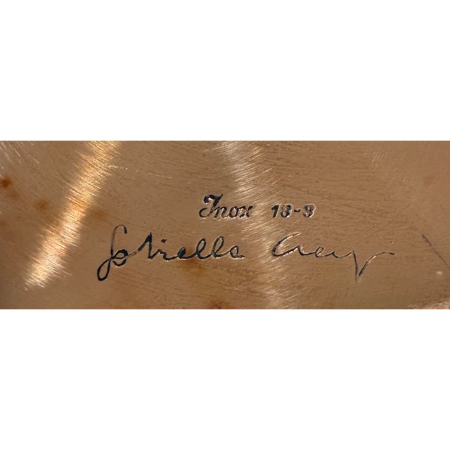 Metal Gabriella Crespi Signed Large Bowl and Tray For Sale - Image 7 of 10