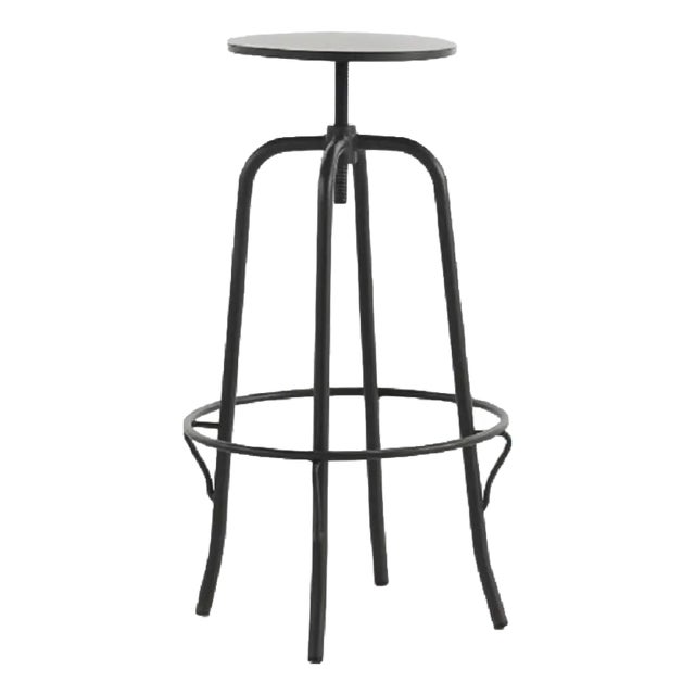 New Industrial Wrought Iron Shop Stool with Metal Seat For Sale