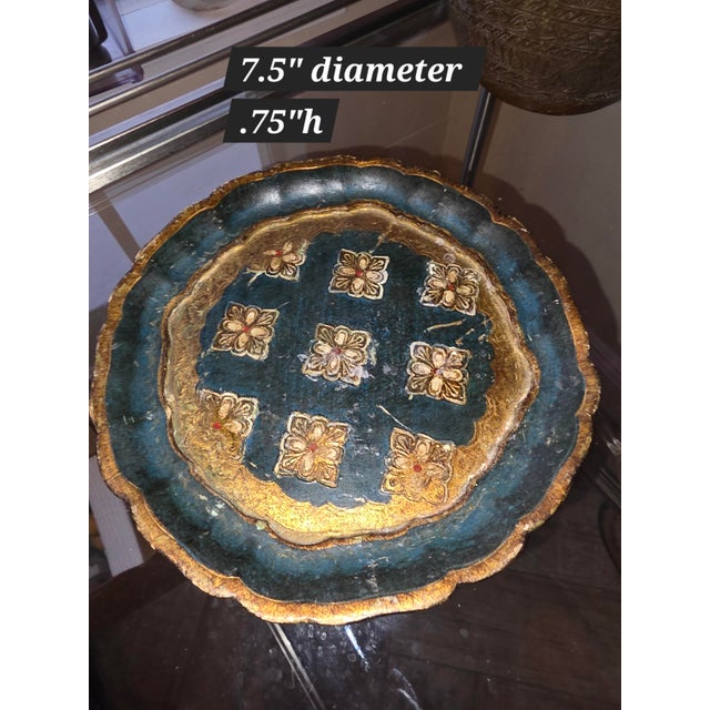Three Small Vintage Florentine Trays For Sale - Image 11 of 16