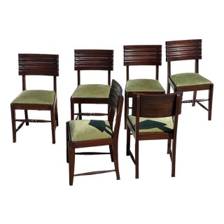 Art Deco French Chairs from Gaston Poisson, 1940s, Set of 6 For Sale