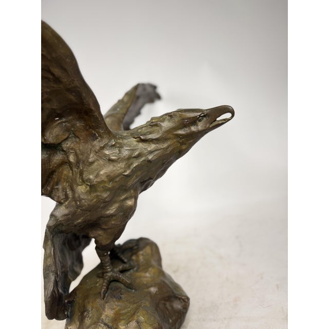 Statue Depicting an Eagle with Open Wings, 1890s-1910s, Bronze For Sale - Image 9 of 13