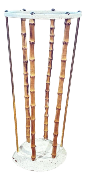 Edwardian Cast Iron and Bamboo Umbrella Stick Stand
