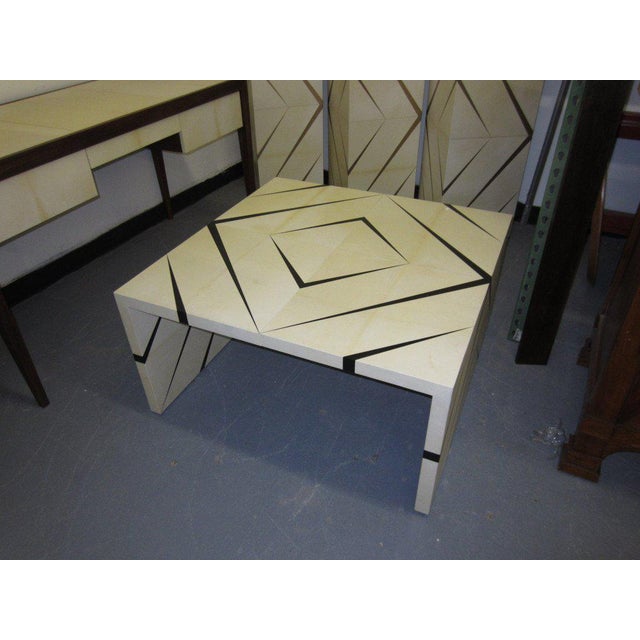 Bespoke Parchment and enamel coffee table.