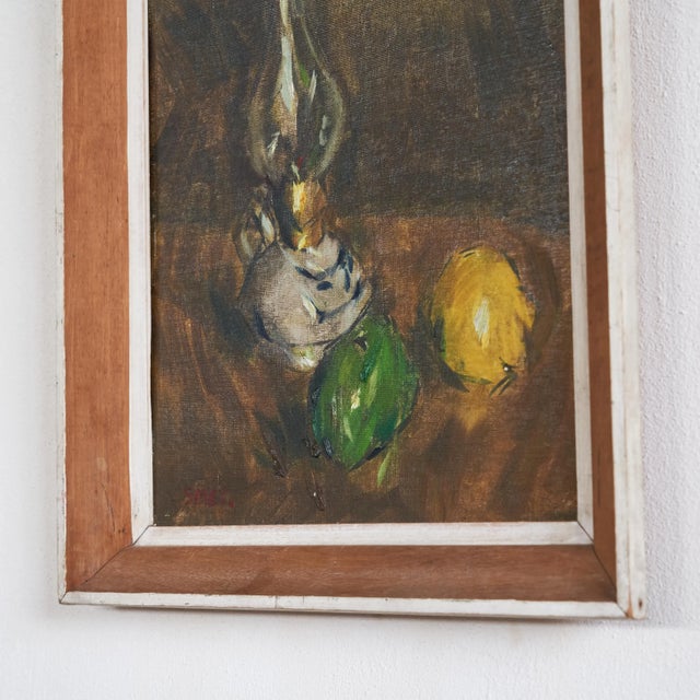 Gustave de Smet, Still Life with Oil Lamp and Fruit, Oil on Panel, 1930s, Framed For Sale - Image 4 of 11
