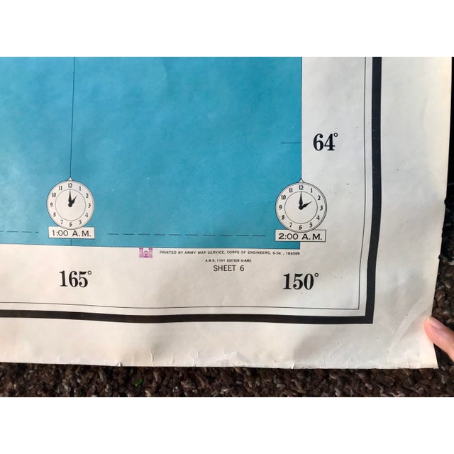 Blue Vintage Army Map Service Large Australia & New Zealand • Large Mid-Century Ams Wall Decor • 55" X 40" - Military Cartographic Print For Sale - Image 8 of 9