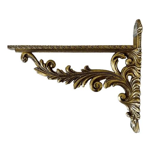 Vintage Wall Console in Wood and Brass, 1950s For Sale - Image 12 of 14