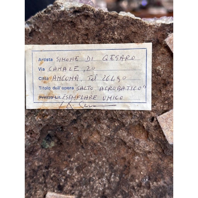 Simone Di Gesaro, Acrobatic Jump, Bronze on Amethyst Base, 1970s For Sale - Image 16 of 17