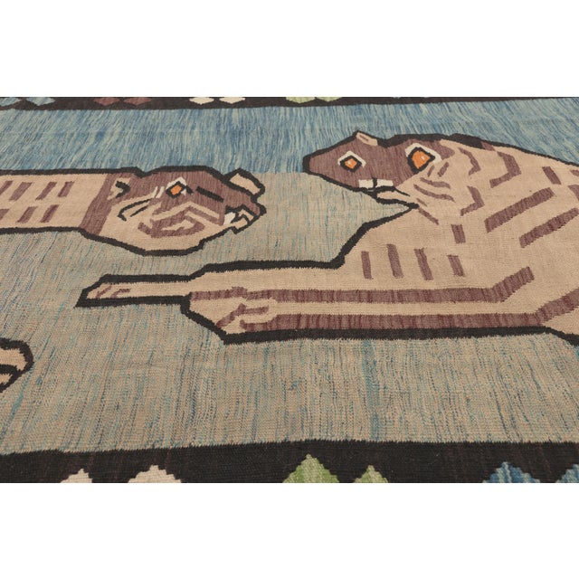 Late 20th Century Vintage Pakistani Pictorial Kilim Rug, 06'05 X 11'06 For Sale - Image 5 of 10