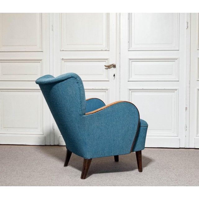 Wood Art Nouveau Swedish Club Chair, 1940s For Sale - Image 7 of 9