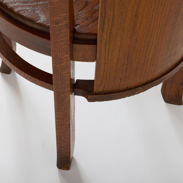 Early 20th Century Barrel-Back Chair from the Frank L. Smith Bank by Frank Lloyd Wright For Sale - Image 12 of 13