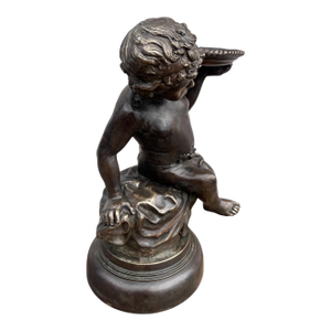 1980s Bronze Maitland Smith Cherub Sculpture