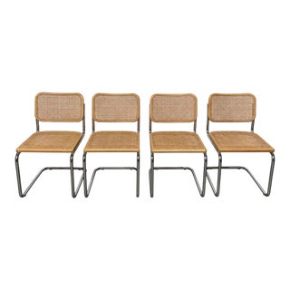 Knoll Set of 4 Cesca Side Chairs by Marcel Breuer For Sale