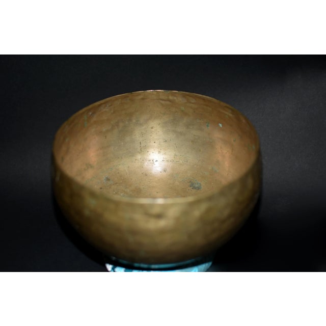 Antique Singing Bowl Hand Hammered E Tone- 4 Pieces For Sale - Image 4 of 12