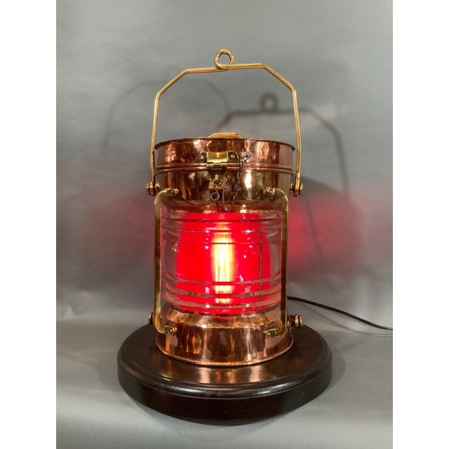 Brass Solid Copper Ship’s Lantern by Tung Woo of Hong Kong For Sale - Image 8 of 12