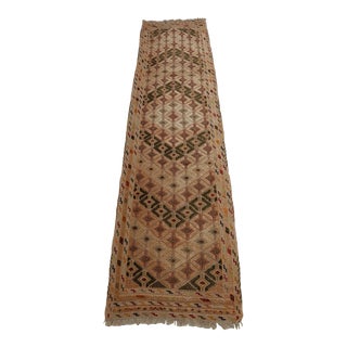 Beautiful Vegetable Dyes Handwoven Vintage Kilim Runner For Sale