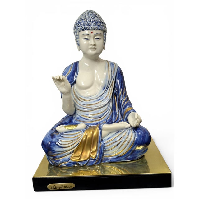 Vintage Scultura Viva Porcelain Buddha Lamps by Edoardo Tasca, 1970s, Set of 2 For Sale - Image 4 of 18