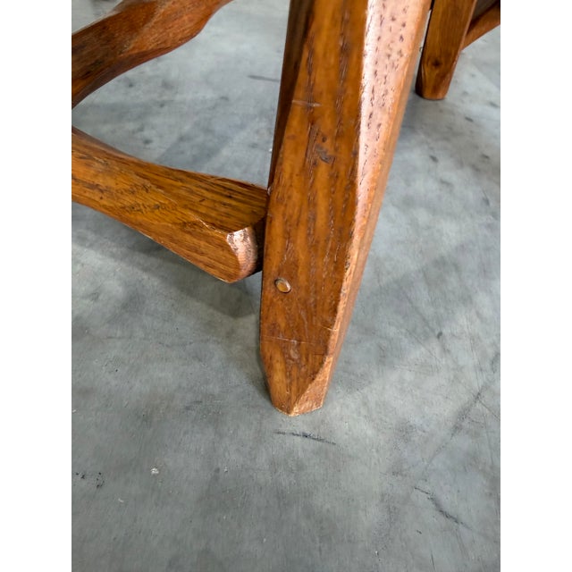 Vintage Brutalist Tyrolean Swiss Alpine Carved Pine Dining Chairs, Set of 4 For Sale - Image 10 of 12