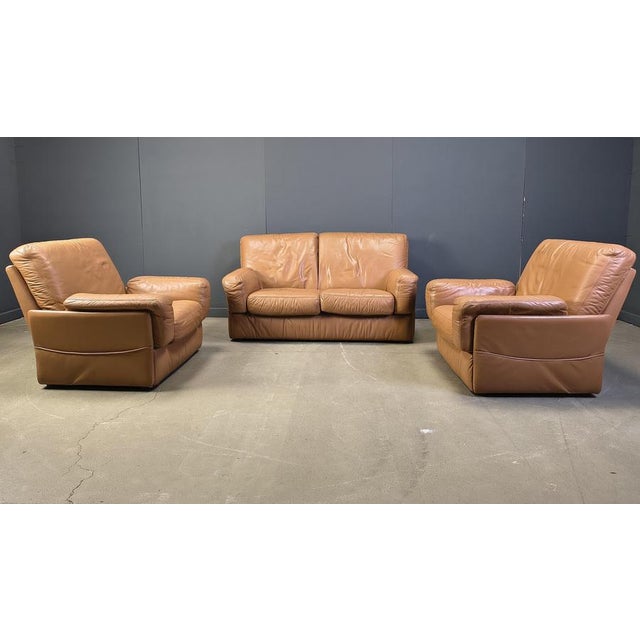 Animal Skin Vintage Sofa Set from Durlet, 1980s, Set of 3 For Sale - Image 7 of 9