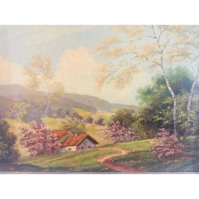 Early 20th Century 1900's, Oil on Board Impressionstic Landscape Painting Signed Paul Kujal For Sale - Image 5 of 8