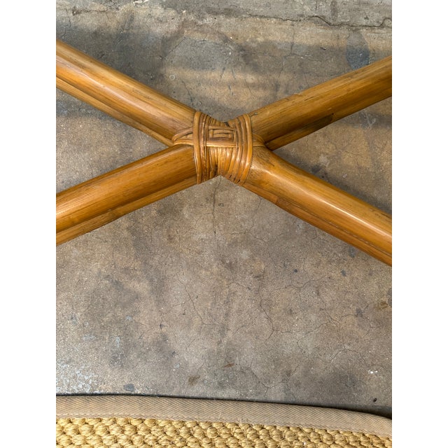 Midcentury Modern era excellent vintage condition made in USA, stainless steel and natural bamboo 1960s smoked glass top...