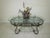 Silver 1990s Oval Metal Coffee Table Italian Style Ornate Glass Top Shipping Is Extra For Sale - Image 8 of 8