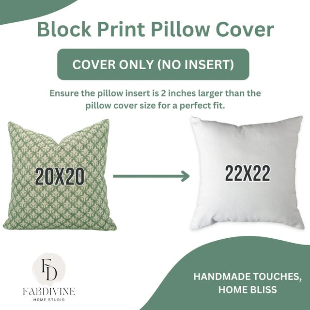 Not Yet Made - Made To Order Fabdivine Designer Block Print Cushion Cover 14x20 Inch- Rajputana Jaal For Sale - Image 5 of 5